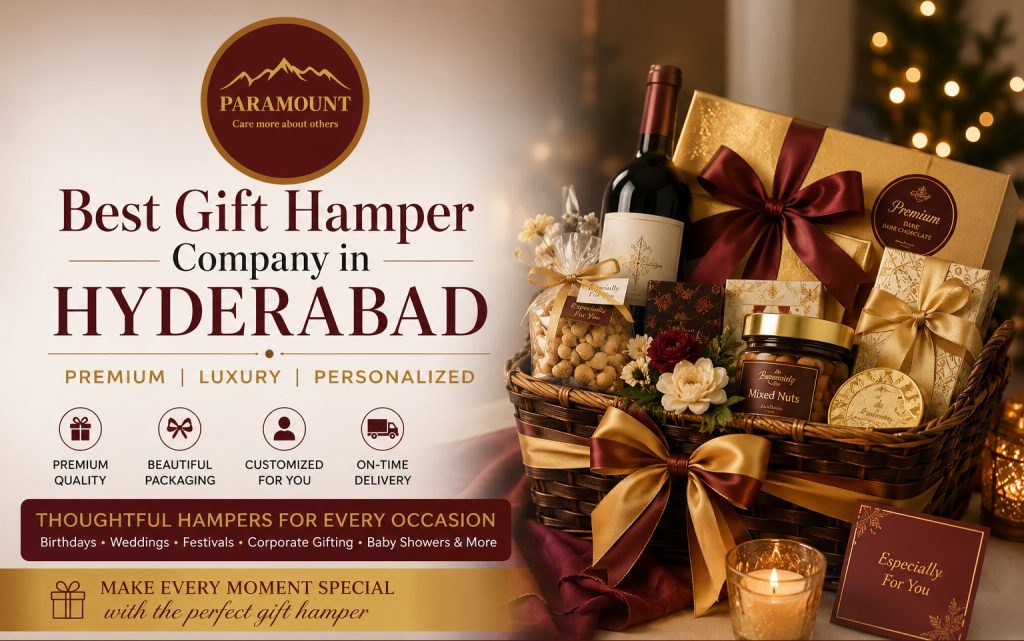 Best gift hamper company in Hyderabad offering premium customized gift hampers for weddings, birthdays, baby showers, festivals, and corporate gifting