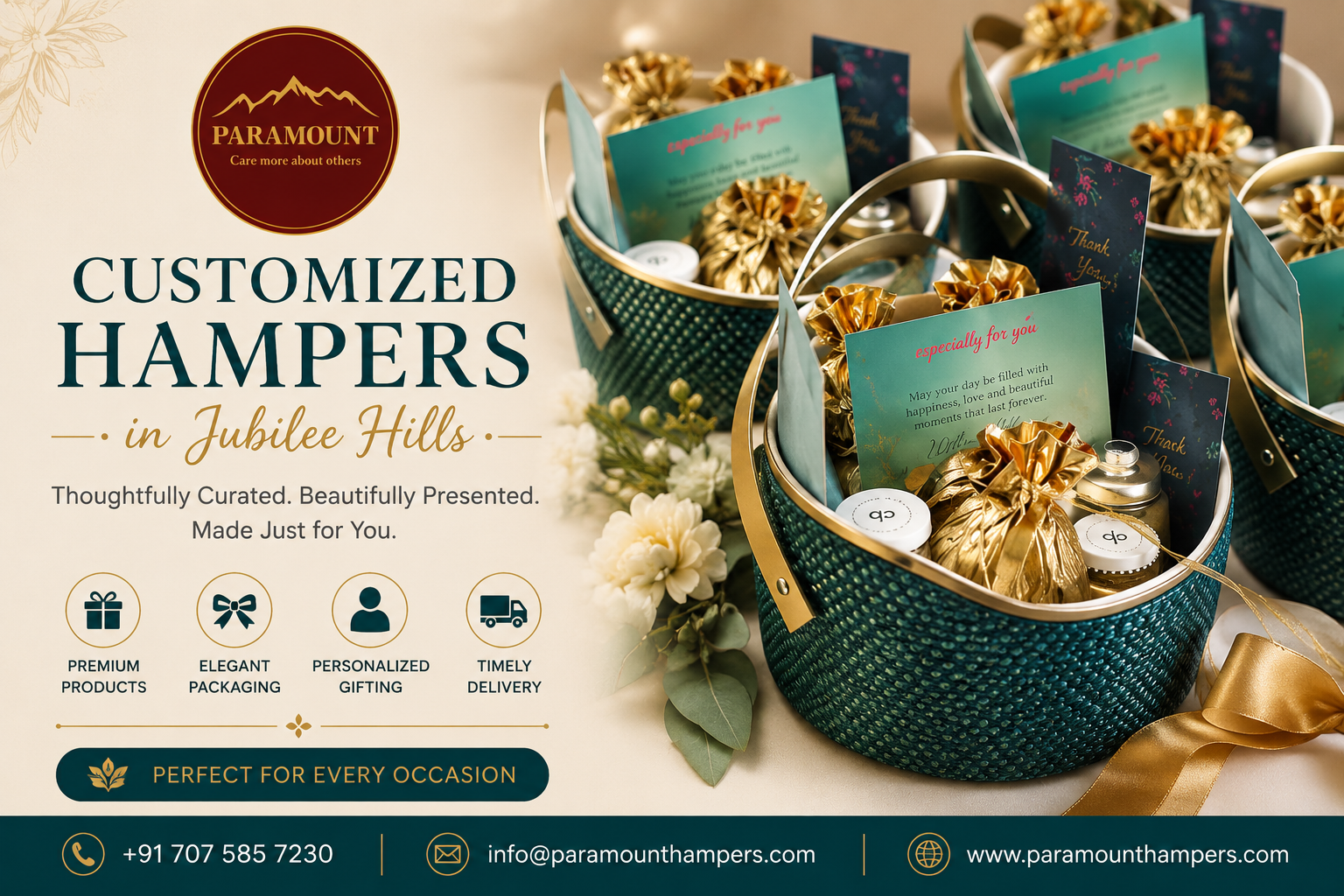 Customized hampers in Jubilee Hills by Paramount Hampers