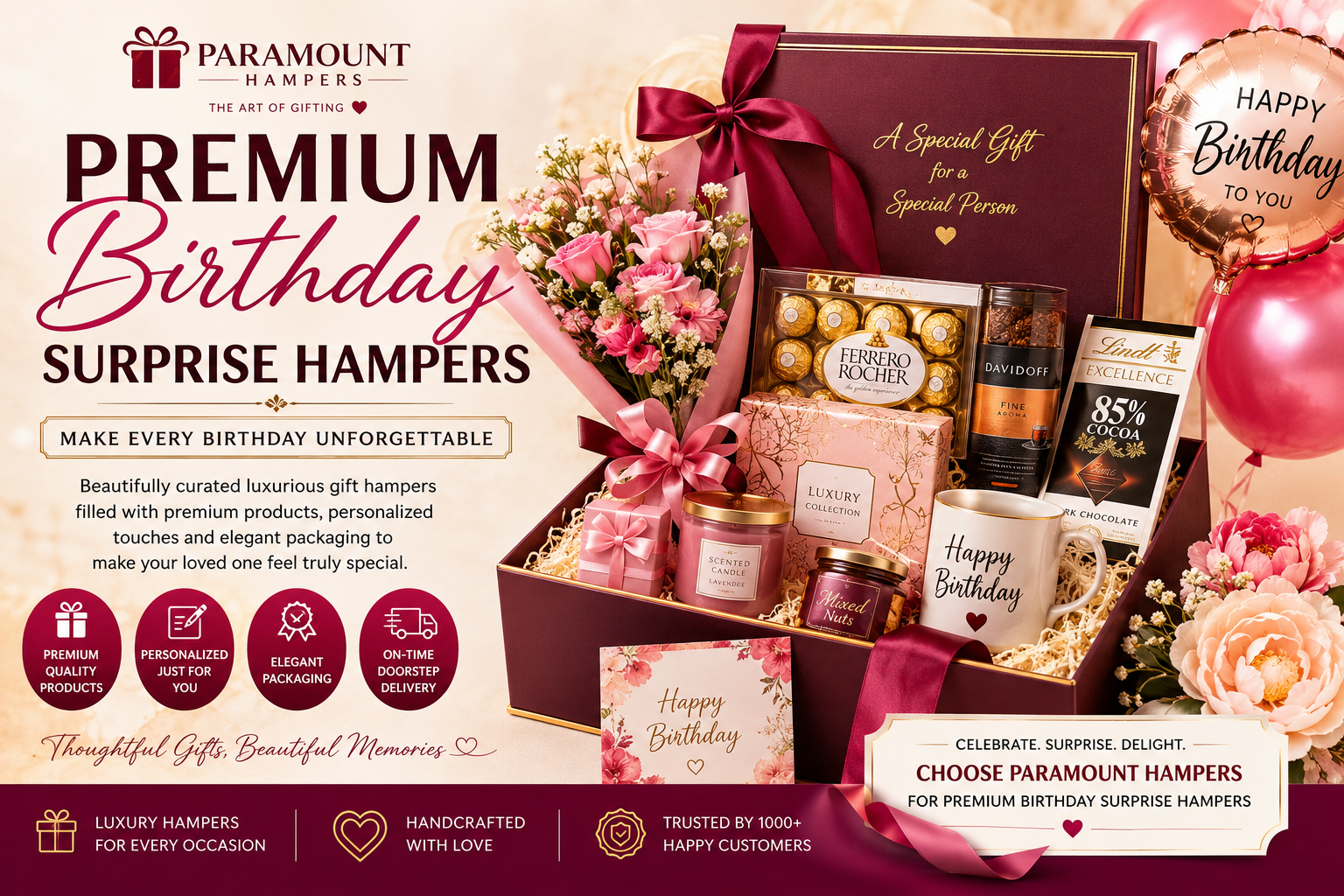 Premium birthday surprise hampers