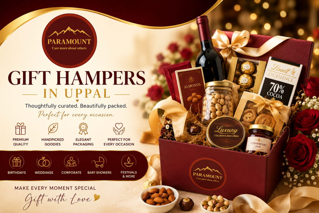 Premium customized Gift Hampers in Uppal by Paramount Hampers for weddings, birthdays, corporate gifting, festivals, and baby showers.