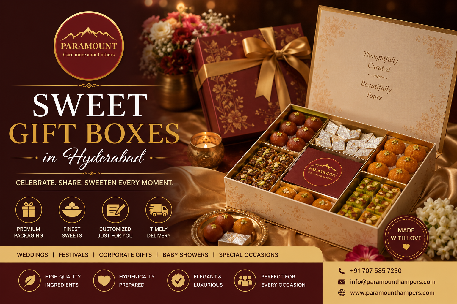 Sweet Gift Boxes in Hyderabad with premium sweets and customized packaging