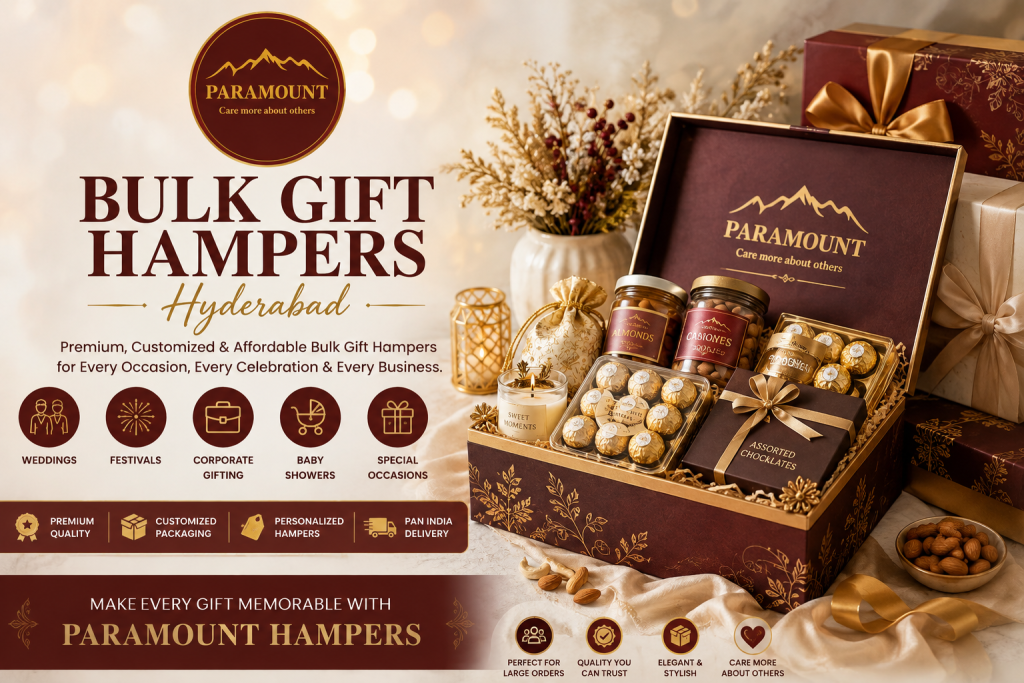 Bulk Gift Hampers Hyderabad with premium customized hampers for weddings festivals corporate events and special occasions